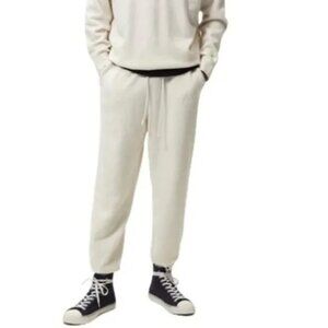 Zara Plush Jogging Pants NWT | Unisex Size L | Cream Ecru Beige - Like New!